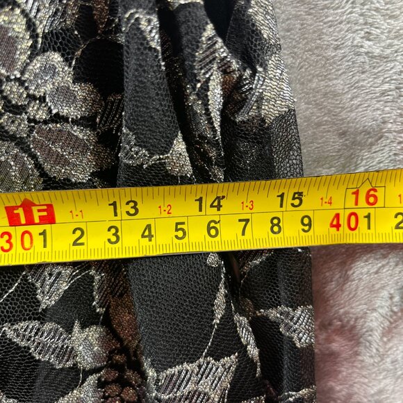 IGIGI Lace Dress Size 14/16 Maxi Black Floral Lined Made in USA - Picture 8 of 10